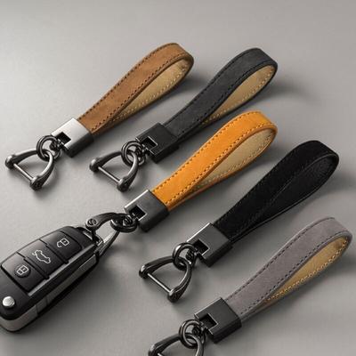Portachiavi per auto di lusso in vera pelle, portachiavi con fibbia di colore puro, portachiavi per auto, accessori per auto, regalo