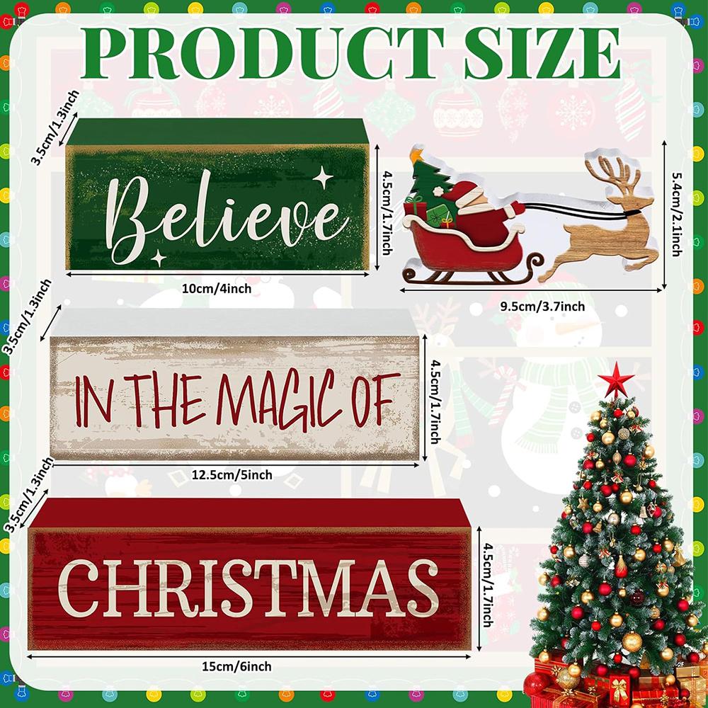 1 Set Weihnachts-Tischdekoration Holz Santa Claus Deko für Zuhause Küchendeko