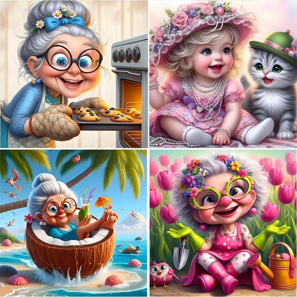 5D DIY plná kulatá vrtačka Diamond Painting Girl Kit Home Decor Art Craft