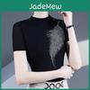 Fashion Mesh T Shirt With Rhinestone Embellishments For Summer Casual Womens Style
