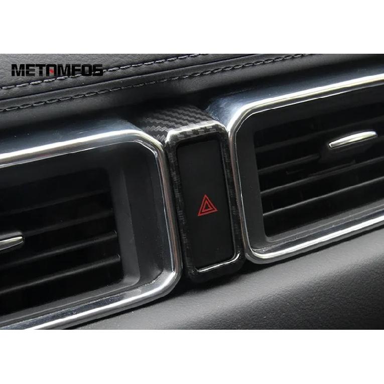 For Mazda CX5 CX-5 KF CX8 CX-8 2017- 2024 Carbon Fiber Warning Light Lamp Switch Door Lock Switch Trim Interior Accessories