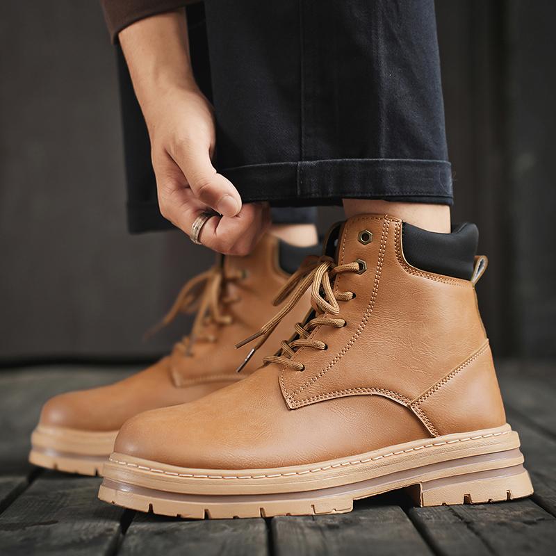 Fashion Shoes Men Male Sneakers Ankle Boots Loafers Soft and Comfortable Apring and Autumn Wear-resistant Non-Slip Fashion Outdoor Boots