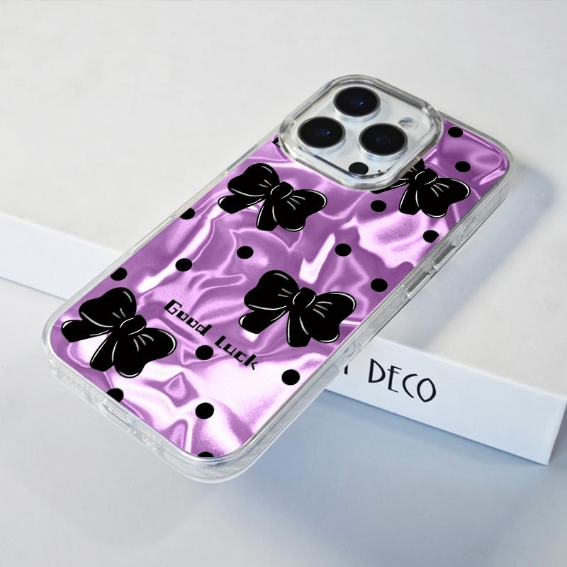Colorful Love Heart Bow Girls  Phone Case For Apple iphone 15 16 14 13 Pro Max 16e 12 11 7 8 Plus XR SE Shockproof Fundas Cover