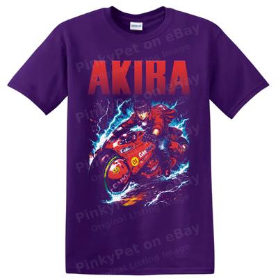 Shotaro Kaneda Akira Anime T Shirt Red Motorcycle Lightning Graphic Design Tee