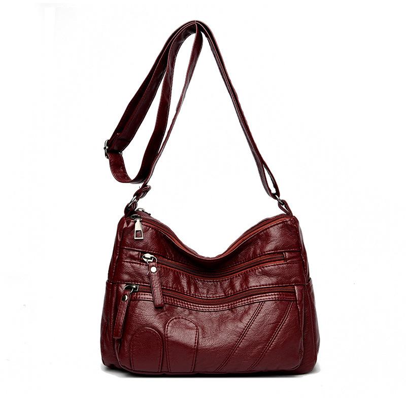 

Retro Soft Leather Women s Crossbody Bag - Fashionable, Versatile, Casual Single-Shoulder Bag вино красного
