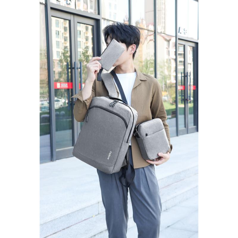 Fashion Casual Backpack Three Piece Set for Men's Travel Backpack Commuting Large Capacity Bag Computer Bag