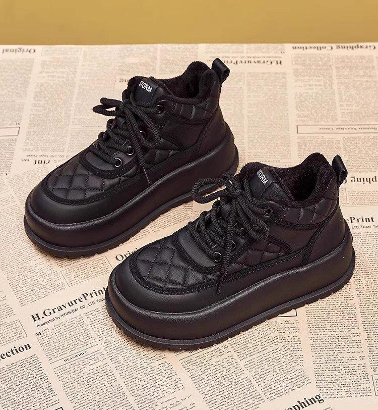 Thick-soled snow boots women's 2025 new winter women's shoes warm cotton shoes piled thickened waterproof Martin boots short boots