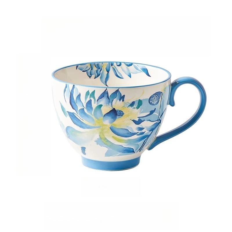 Floral Designed Ceramic Coffee Mug, Premium 350ml Bone China Coffee Tea Hug Mug, Teacup, Breakfast Cup