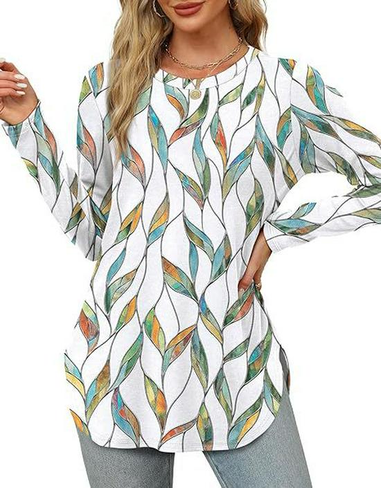 Autumn Women's Solid Long Sleeve Round Neck Loose Casual Top