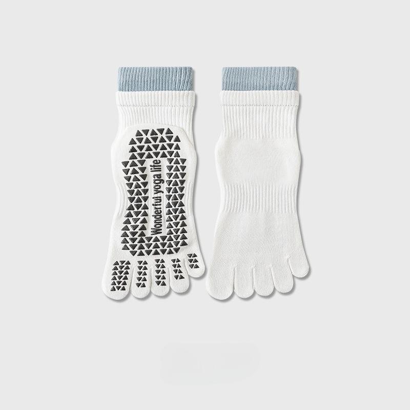 Five-finger Yoga Socks Breathable Cotton Five Toes Pilates Socks Silicone Non-slip Professional Indoor Workout Gym Sports Socks