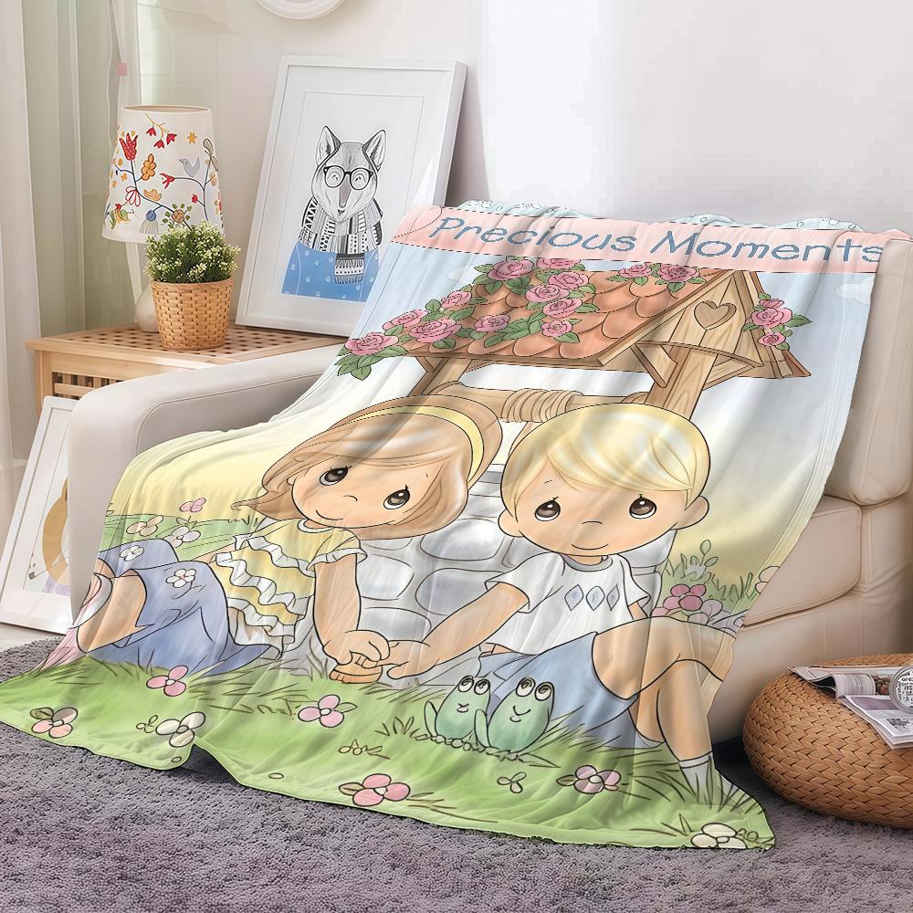 Cartoon Cute P Precious M Moments Blanket For Sofa Office Bed Plane Travel Sleep Read Relax Camping Soft And Warm