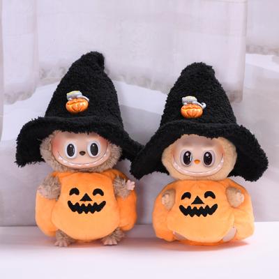 Halloween Pumpkin Suit for Labubu Dolls Cartoon Mini Plush Doll Clothes Plush Animal Clothes DIY Accessories Gifts
