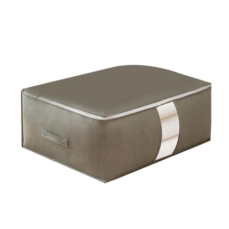 Fabric Washable Bag for Cloth Comforters Blankets Bedding Quilt Duvet Quilt Bed Bottom Storage Box L серый