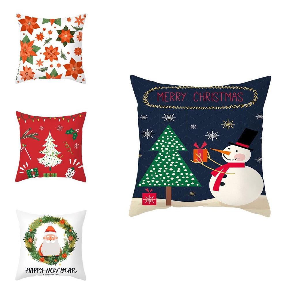 Luxuriöser Samt-Weihnachtskissenbezug in Pfirsichhaut-Optik Perfekt für die Feiertagsdekoration