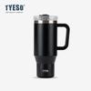 Tyeso 900/1200ML Tumbler Bottle Stainless Steel Car Mug With Handle Straw Thermal Iced Travel Vacuum Insulated Coffee Hot Cup