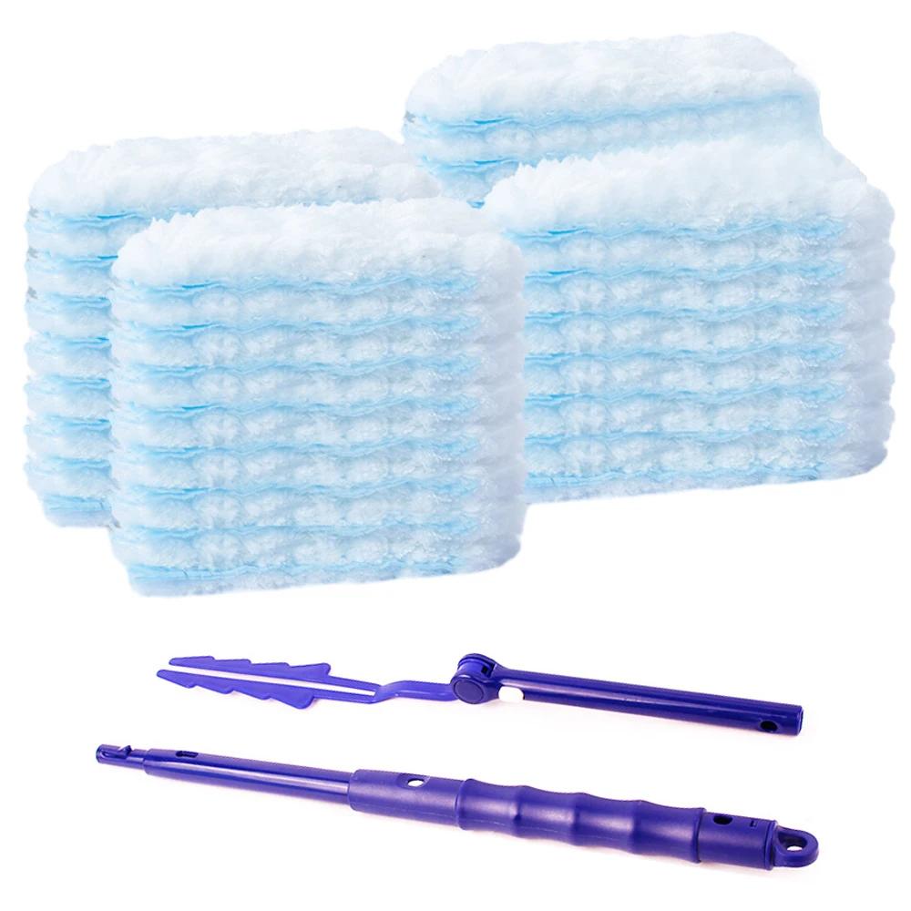 30Pcs Dust Magnet Cloth Dust Brush Electrostatic Absorbent Fiber Duster Air-condition Car Furniture Clean Microfiber With Handle