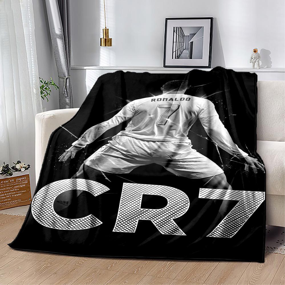 Ronaldo's Iconic Number Seven Blanket Ultra-Soft Suitable for Office Chair Livingroom Chair Four Seasons Universal Digital Print