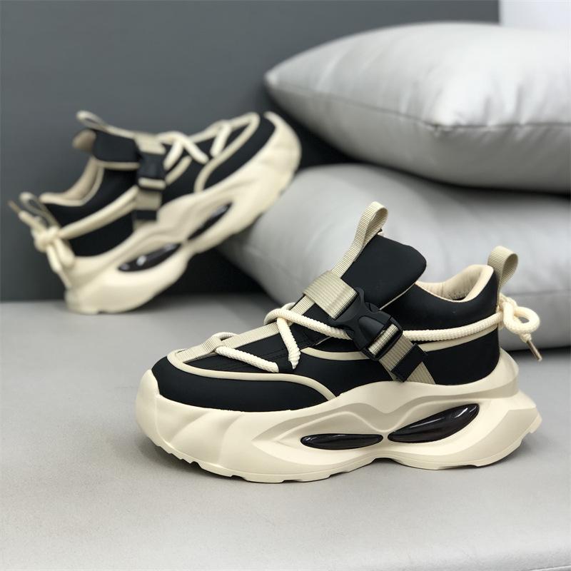New Men's Fashion Trend Casual Shoes Mesh Breathable Comfortable Versatile Thick Soled Shoes Low Top Chunky sneakers 2025