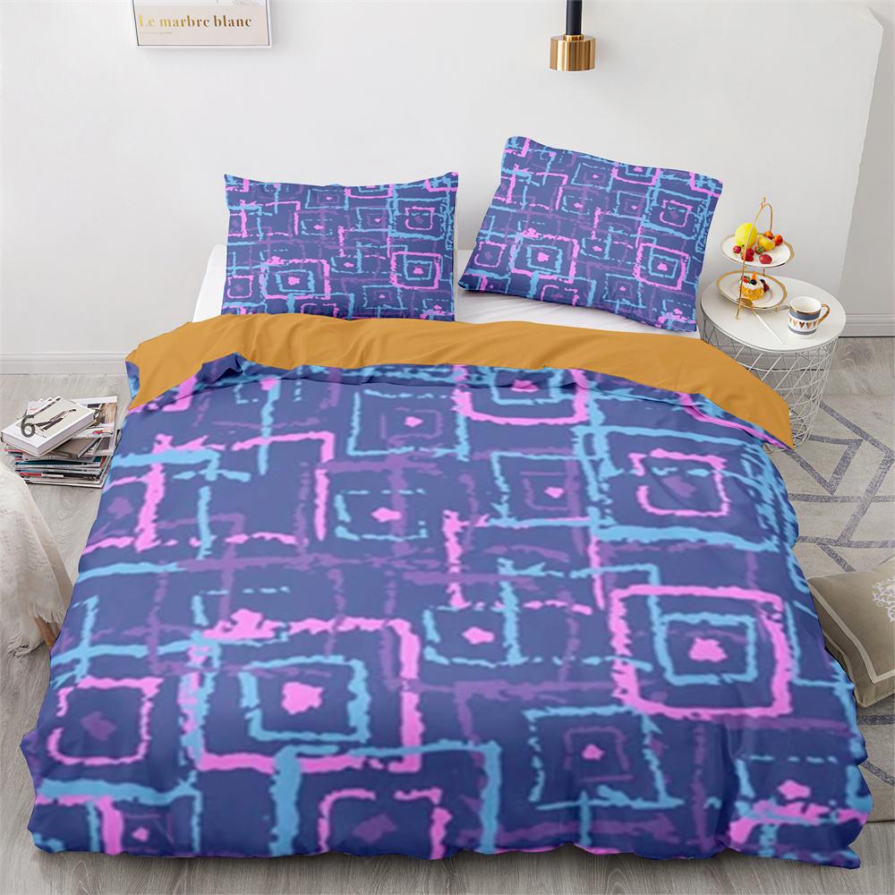 Tribal Duvet Cover Set Secret Tribe Pattern In Bohemian Style Decorative Polyester Bedding Set with Pillowcase King Queen Size