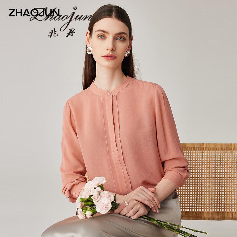 Женская плиссированная блузка Zhaojun с длинным рукавом из чистого шелка 2XL