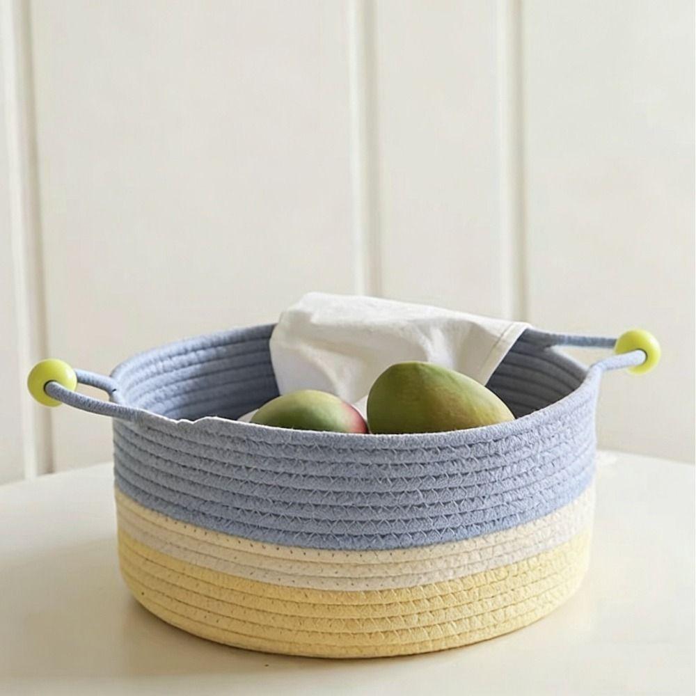Decorative Cotton Rope Storage Box Large Capacity Desktop Organizer Makeup Storage Basket Keys