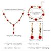 Vintage Retro Roses Bracelet Set with Matching Earrings and Necklace for Women