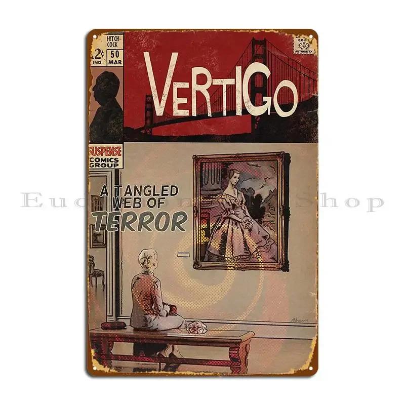 Vertigo Alfred Hitchcock Comic Book Fan Art Fineartofmk Metal Signs Iron Cinema Decoration Wall Custom Tin Sign Poster