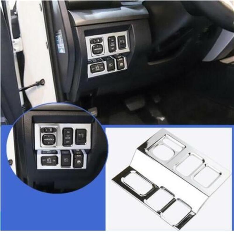 Carbon Fiber Car Headlight Switch Button Frame Cover Trim for Toyota Tundra 2014- Car Styling Interior Sticker