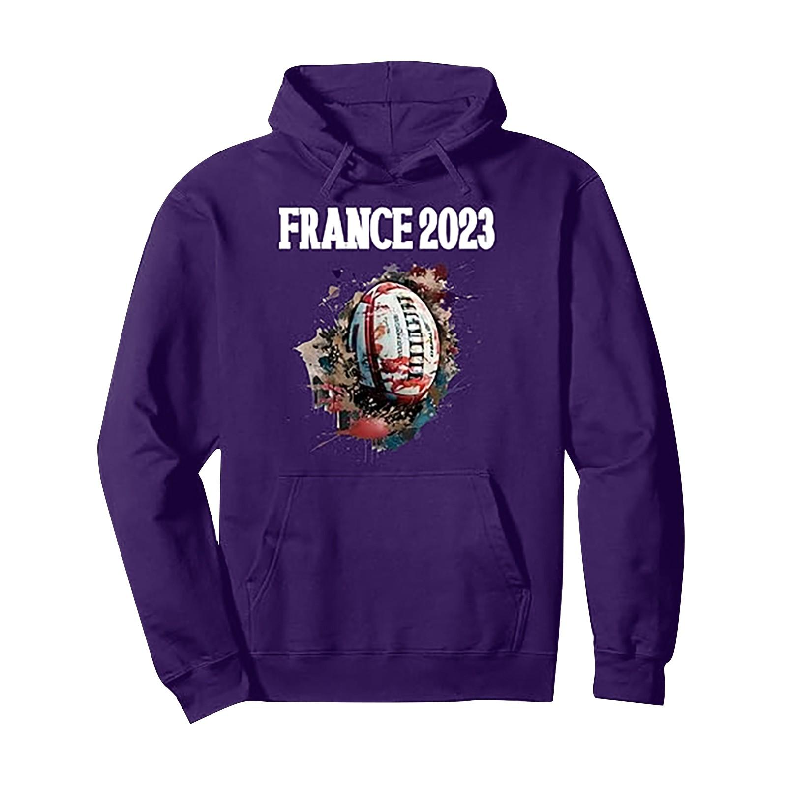 Men s And Women s French 2023 Rugby Long Sleeve Hoodie XXXL фиолетовый 1980₽