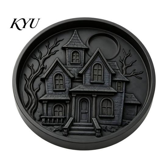 Decorative Yard Stepping Stones Halloween Stone Mold, Reusable Plastic Molds, DIY Cement Garden Landscaping Supplies Path Maker Mold for Patio Lawn &