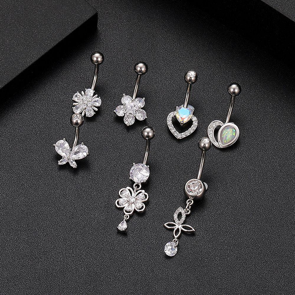 Curved Belly Piercings Butterfly Body Piercing Jewelry Vintage Belly Button Rings Girl