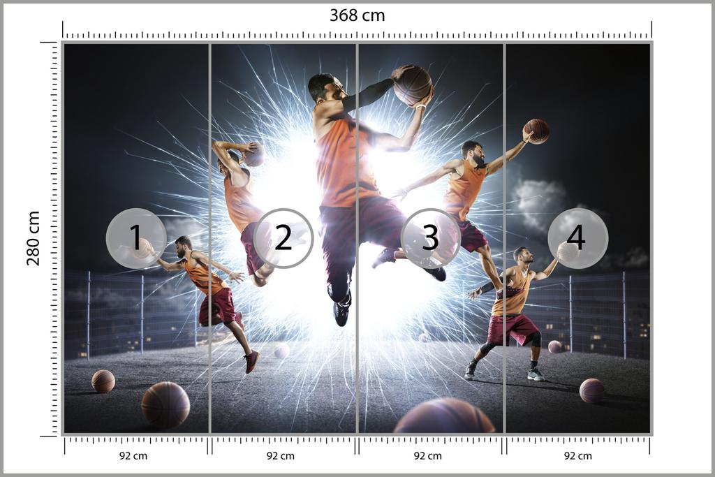 Photomural Street Basketball Self-Adhesive Mural 368x280