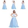 Stunning Adult Princess Dress In Elegant Blue Polyester For Halloween Parties