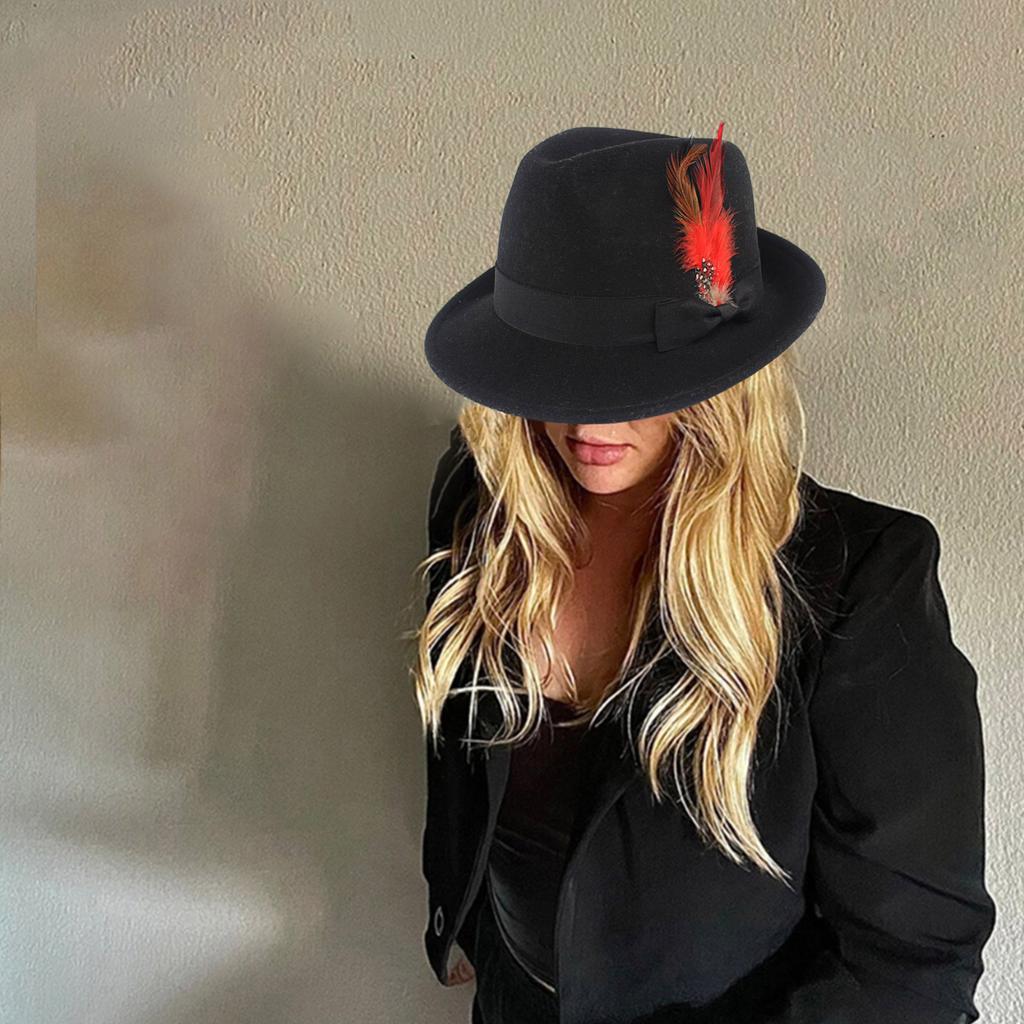 Vintage Fedora Hat Cotton Short Brim Western Cowboy Hat Versatile Trilby Top Hat for Dinner Outdoor Casual Wear