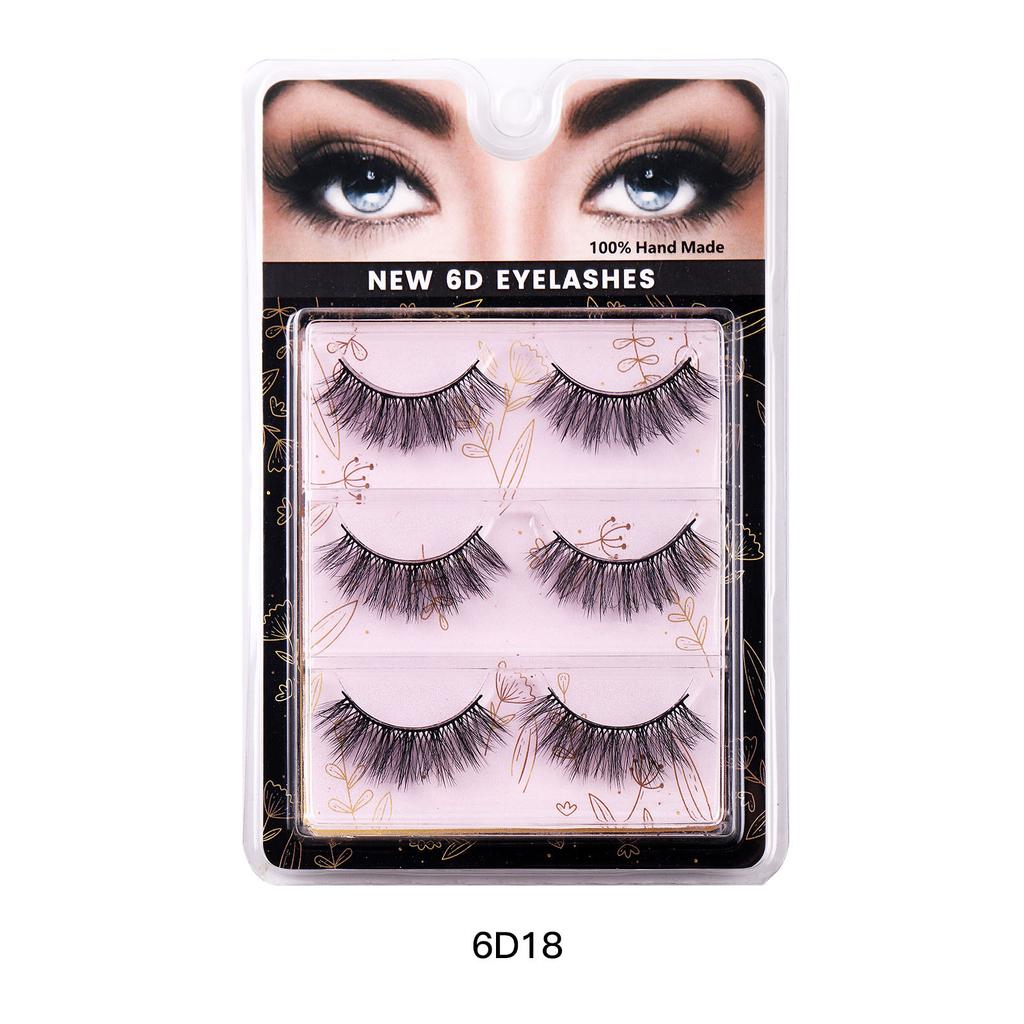 Naturchemiefaser 3 Paar Falsche Wimpern Internet-Berühmtheit Simulation Paar Geklebte Wimpern