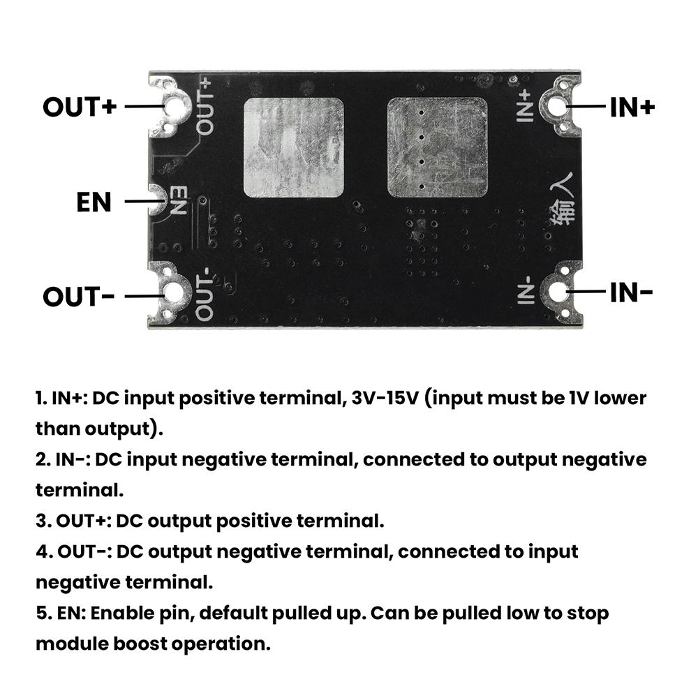 6A DC-DC Step up Converter 3-15V to 5V 6V 9V 12V 15V Fixed Output Boost Power Module Over-Temp Short Circuit Protection with TVS