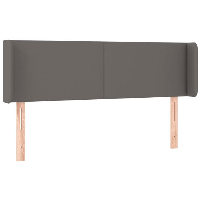 Tête de lit - MAISON EXCLUSIVE - Avec oreilles 147x16x78/88 cm - Gris - Similicuir - Hauteur réglable