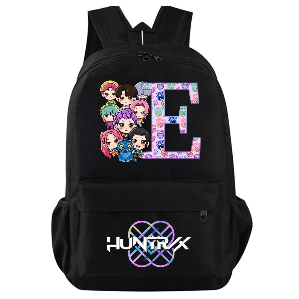 26 English Letter Kpop Demon Hunters Printed Backpack for Teenager Student Girl Boy Bookbag Schoolbag Women Large Capacity Travel Bag Kid Gift Rucksak