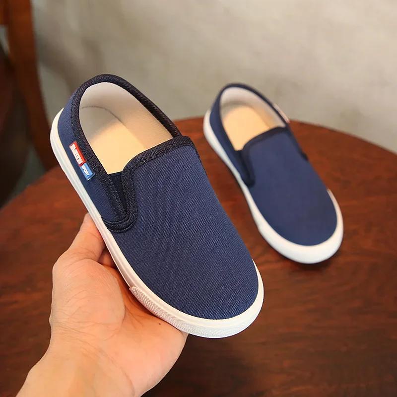 School Children Canvas Shoes Fashion Unisex Kids Casual Shoes for Boys Girls Children's Sneakers Soft Breathable All-Match White