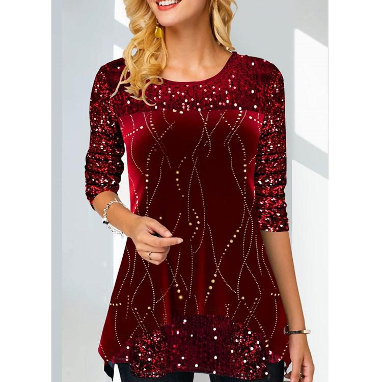 Wiosenno-jesienne damskie luźne topy z nadrukiem – moda europejska i amerykańska