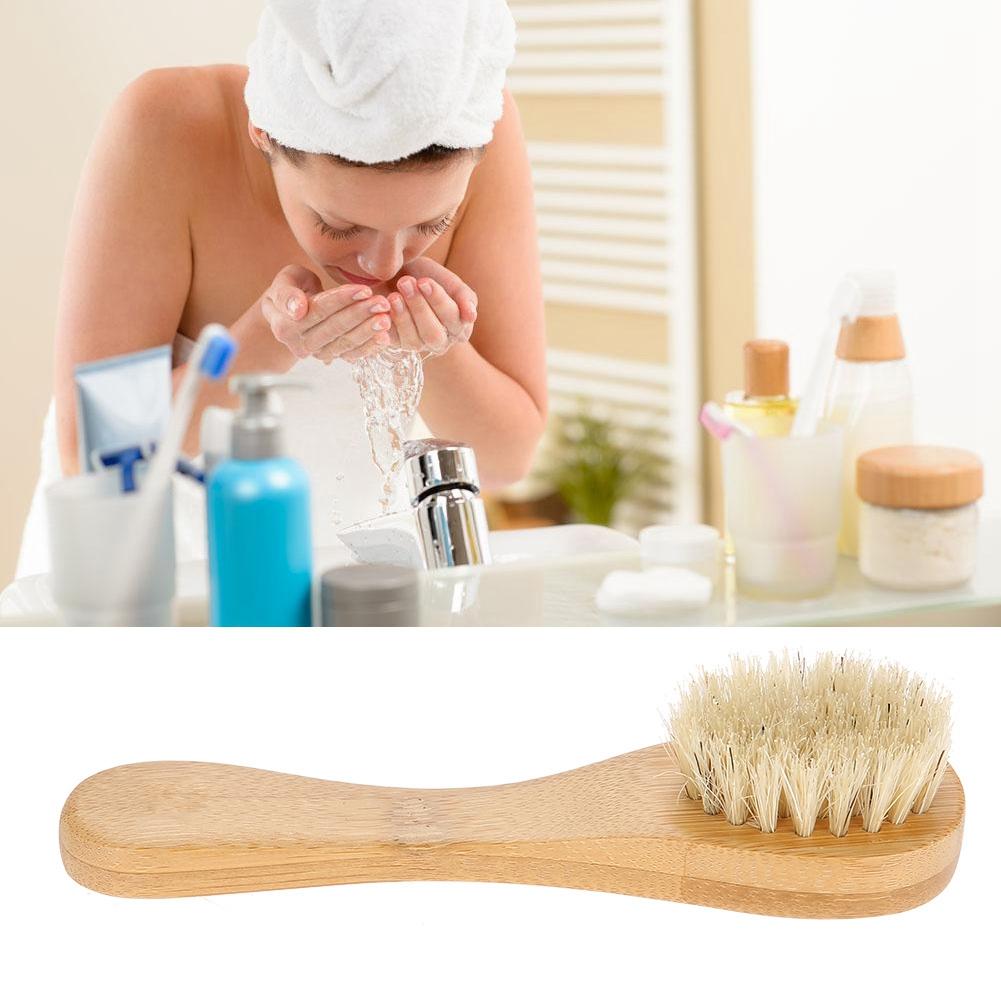 Wooden Handle Face Brush Exfoliating Cleaning Skin Brush Tool