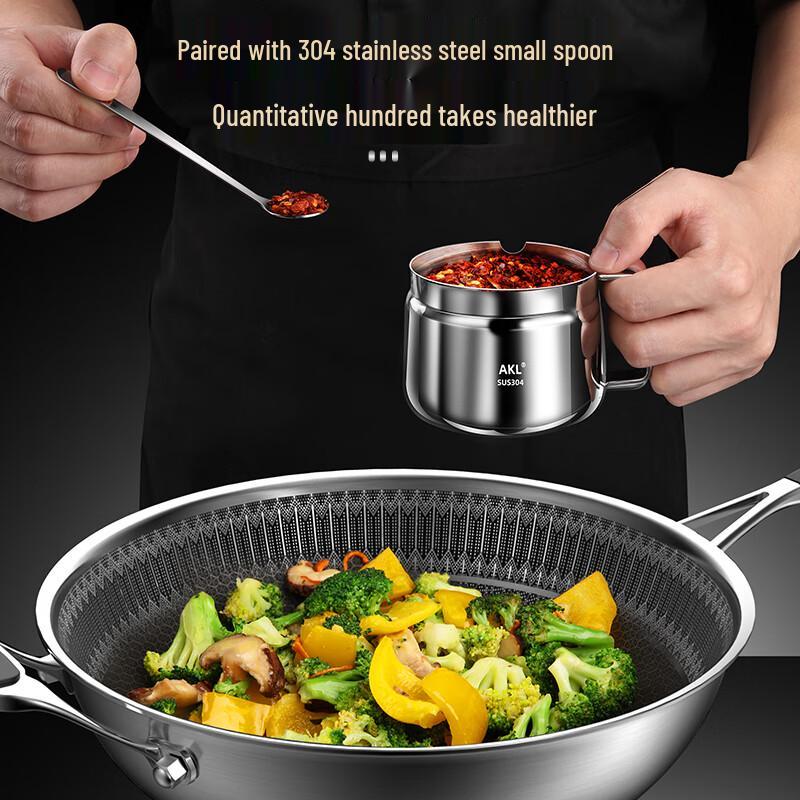 Zhaoran 304 Stainless Steel Spice Jars Set with Handles & Base (4-Pack)