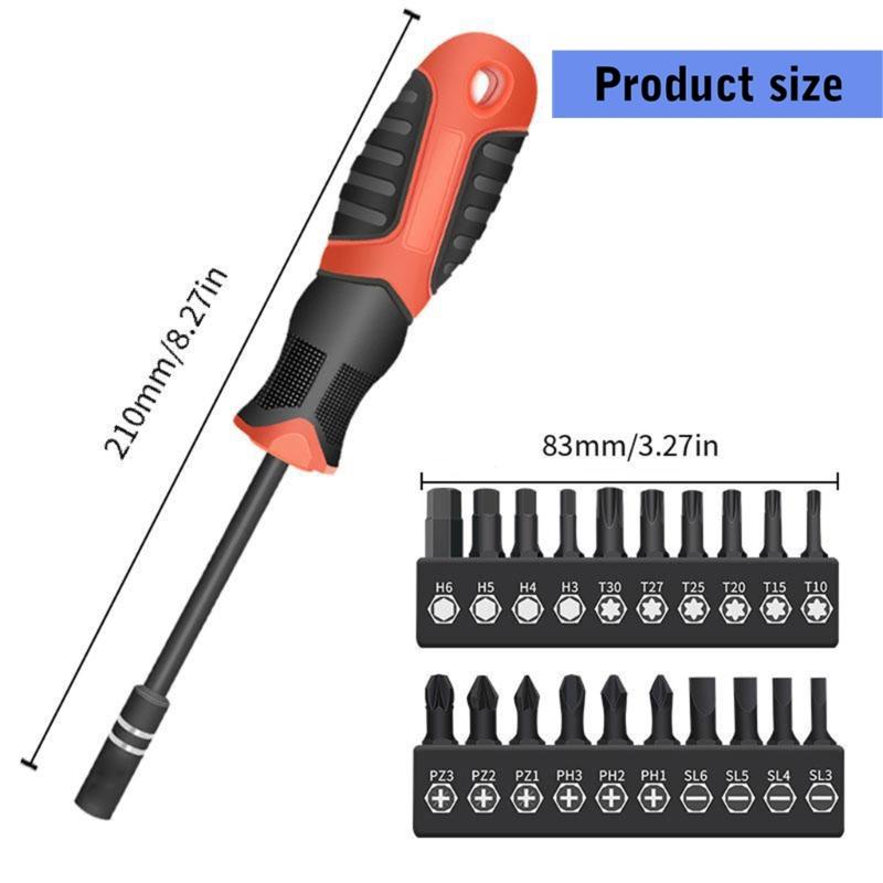 Professional 20 in 1 Screwdriver Set Steel Magnetic Screwdriver Set Multifunction Replaceable Head Bits for Household
