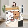 Cartoon Panda Bubu Dudu Coral Fleece Plush Throw Blankets Blanket for Bedding Office Warm Bedspread