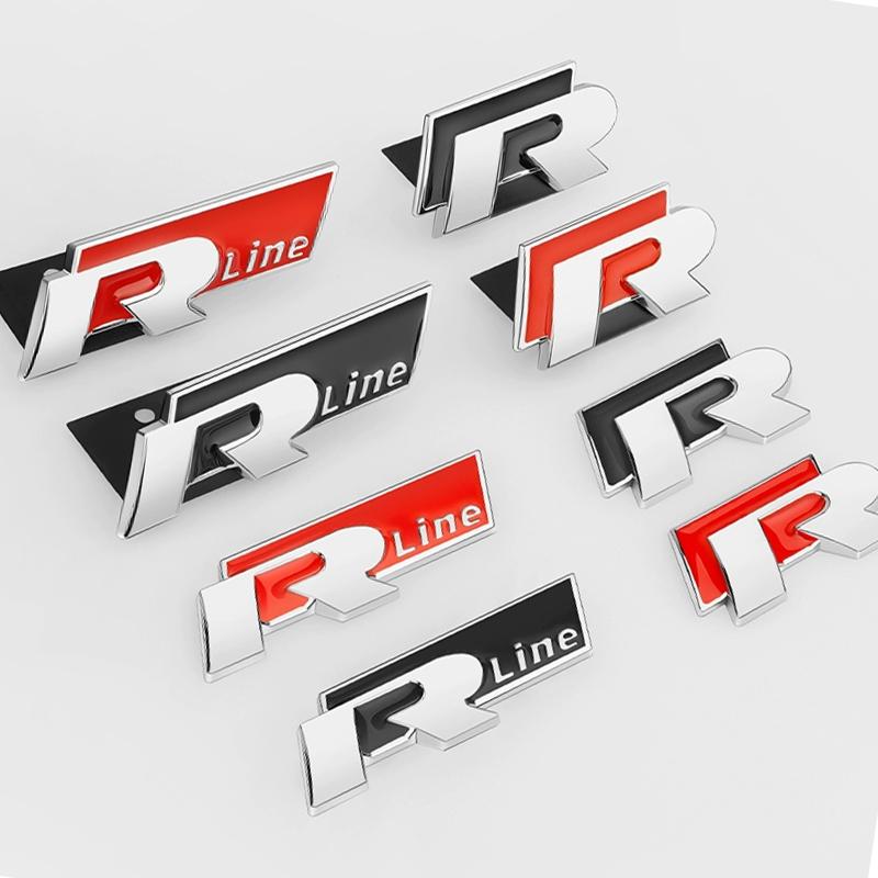 Ear1 for Volkswagen VW Golf R Rline Tiguan Touareg Polo GTI Passat Scirocco 3D Metal Trunk Badge Modification New Body Sticker
