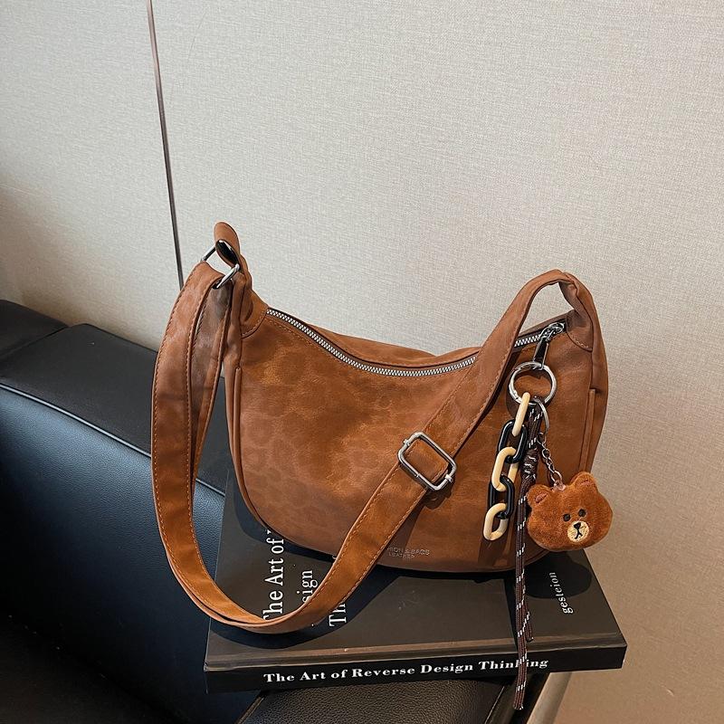 

Популярная нишевая сумка этого года 2025 новая женская сумка модная супер огонь сумка-мессенджер универсальная ins сумка-пельмень коричневый