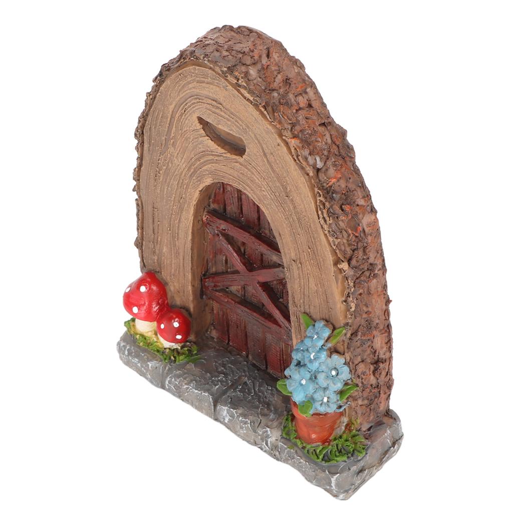 Fairy Garden Door Figure Resin Fairy Door Sculpture Miniature Fairy Garden Accessories for Outdoor