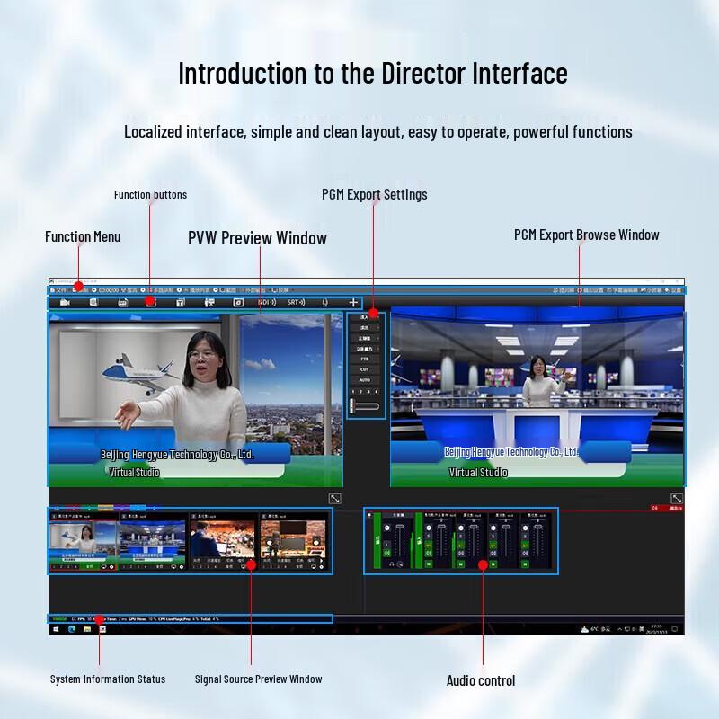 Saitianying Multi-Camera Live Broadcast Switcher Console (CN version)