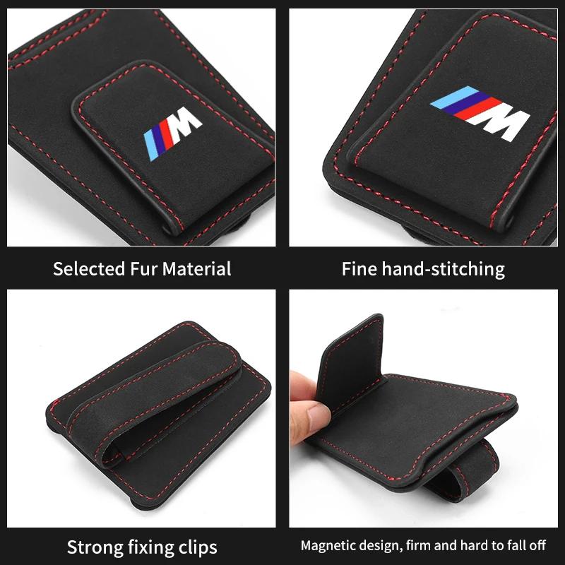 UYDH3 New Car Glasses Clip Sun Visor Card Glasses Holder Cars Accessories For BMW Motorsport X1 X3 X5 E39 E46 E90 F20 E60 F30 E36