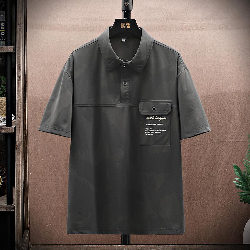 

Рубашка поло мужская с коротким рукавом, летняя, с тонкими лацканами, свободная, мужская одежда 8XL